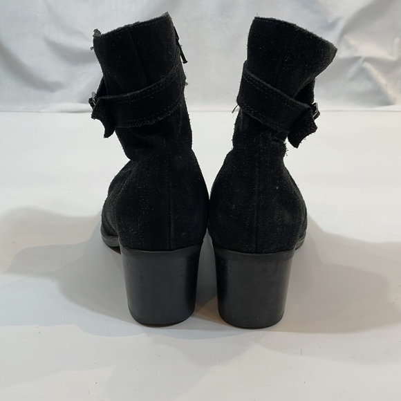 La Canadienne Boots Size 8.5 Black Suede Leather Ankle Booties Liw Heel - Picture 4 of 9